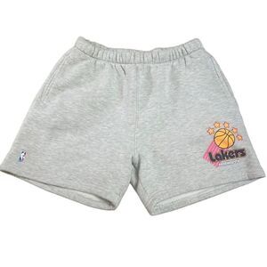 Madhappy Rare Lakers Fleece Unisex Sweat Shorts in Gray Large NEW